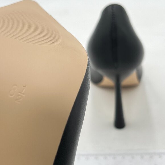 Milooey shoes Black Pointed Toe Slip On Pump Sexy V Cut Heels Prom Dress Shoes - Picture 6 of 8